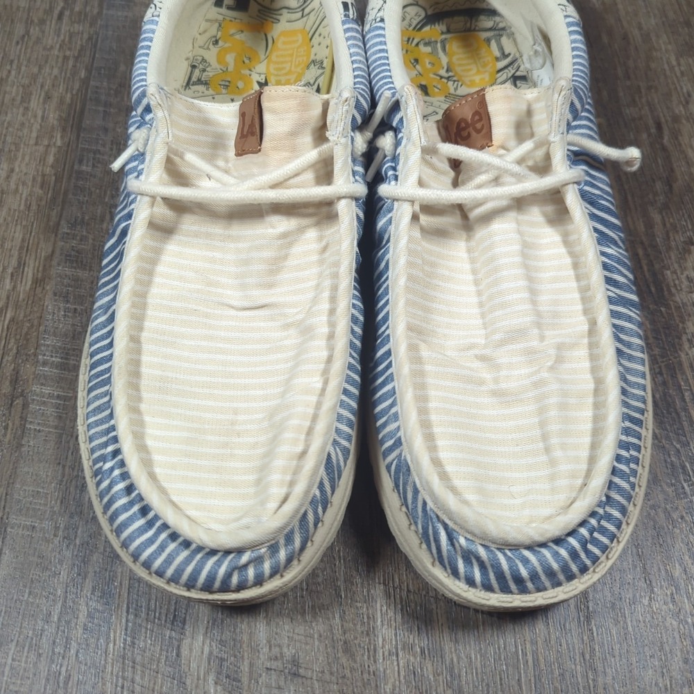 Hey Dude Wally Funk Lee Mens Sz 14 Blue Multi Slip On Canvas Lightweight Casual - Picture 4 of 15